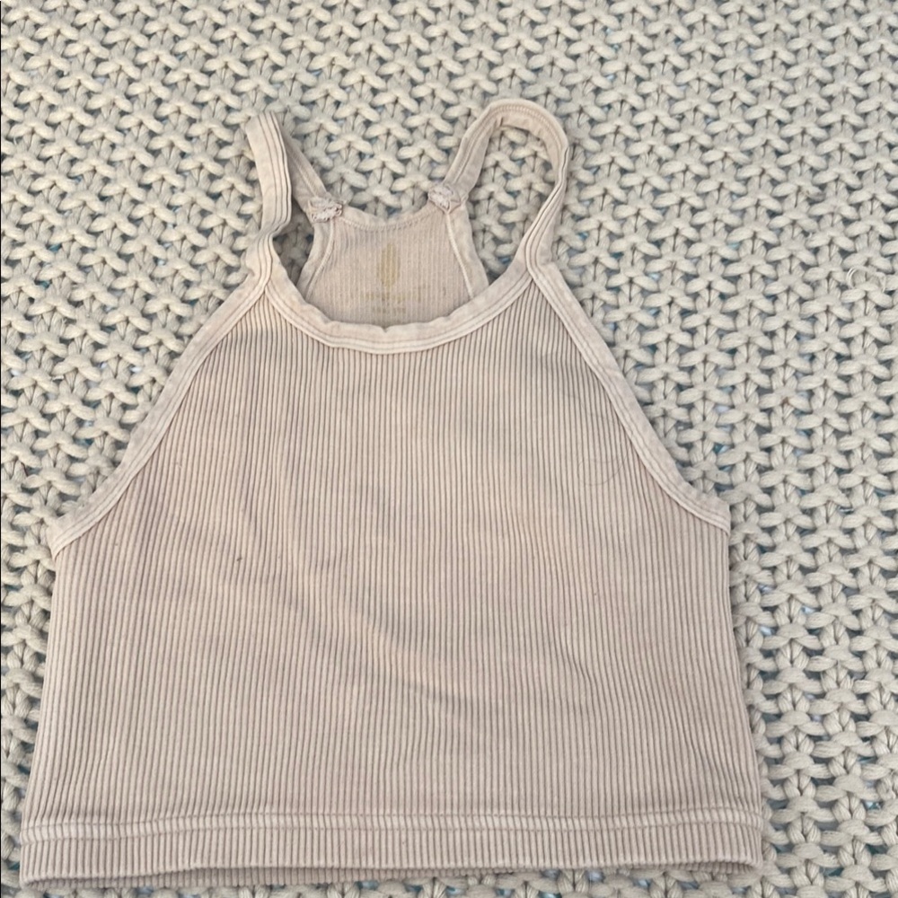 FP Movement Beige Ribbed Women's Tank Top